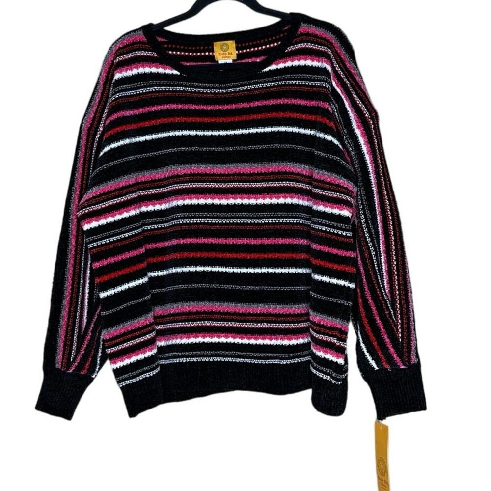 Ruby Rd Woman Sweater, Striped Cozy Sweater, Plus Size